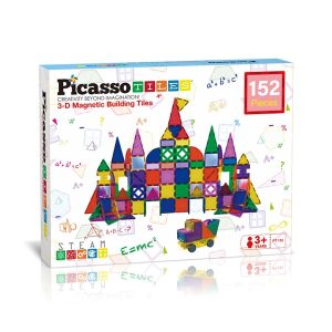 PicassoTiles 152pc Magnetic Tiles set