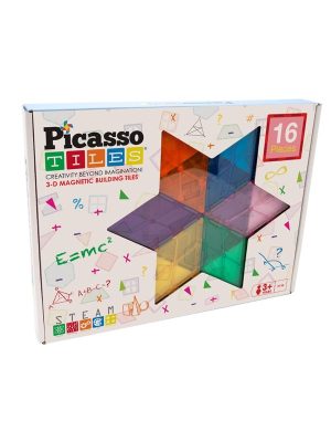 PicassoTiles 16pc Magnetic Tiles set