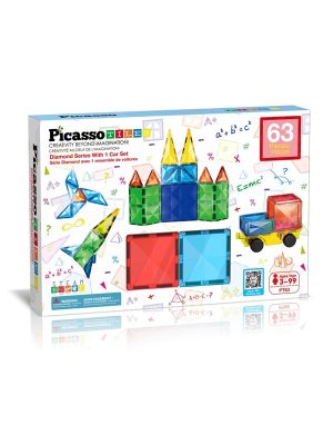 PicassoTiles Diamond Series Magnetic Tiles set 63pcs building set