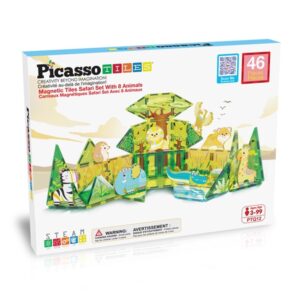 PicassoTiles Safari 46pcs magnetic set with 8 figures