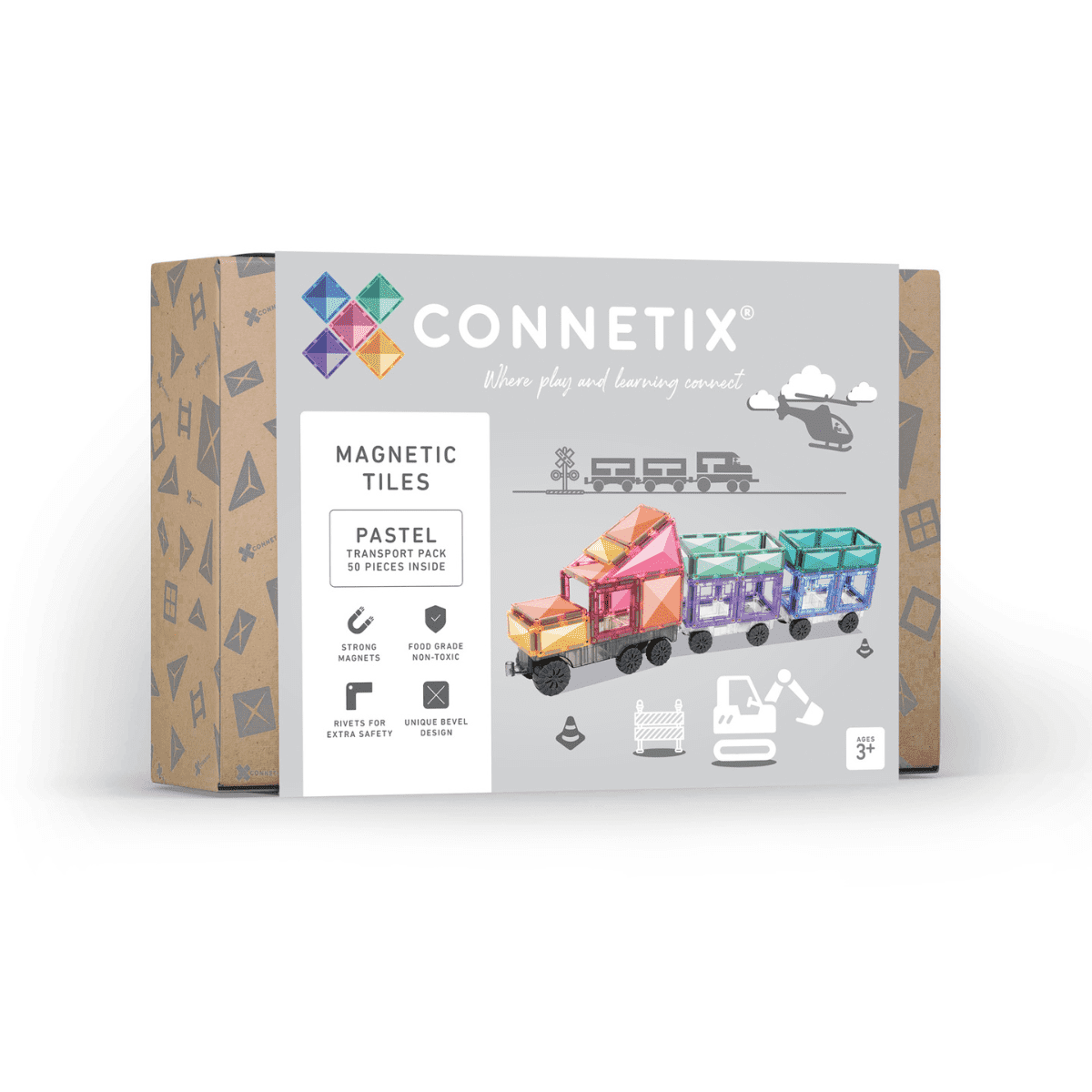 Connetix Pastel Transport, 50 dele